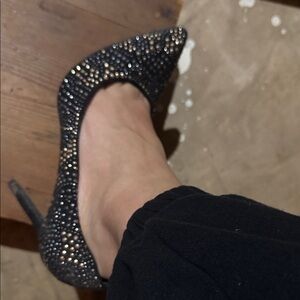 Elegant Black Studded Heels